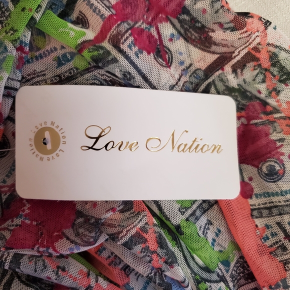 SHOW ME THE MONEY ☆ PAINT SPATTER PRINT MESH DUSTER/COVER-UP ☆ 2x ☆  NWT - Picture 8 of 8